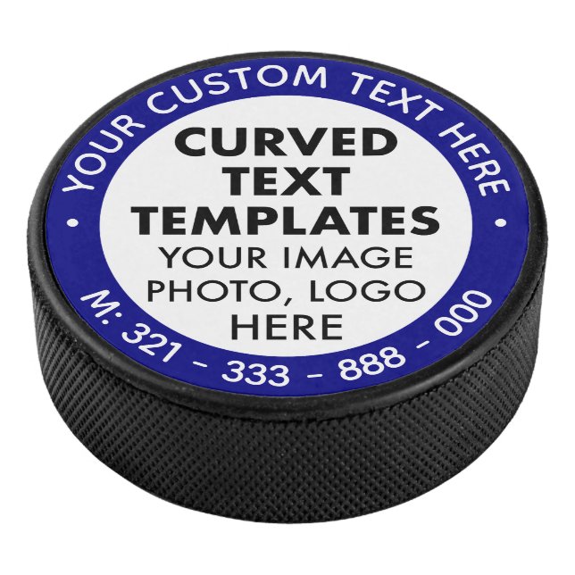 Custom Personalised Logo & Text Navy Hockey Puck (3/4)