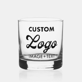 Custom personalised Logo Whiskey Tumbler Glass