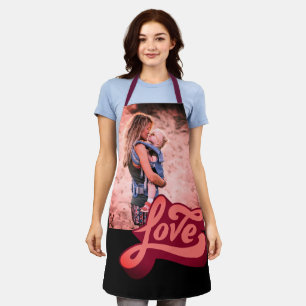 Custom personalised love photo print apron