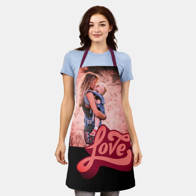 Custom personalised love photo print apron (Worn)