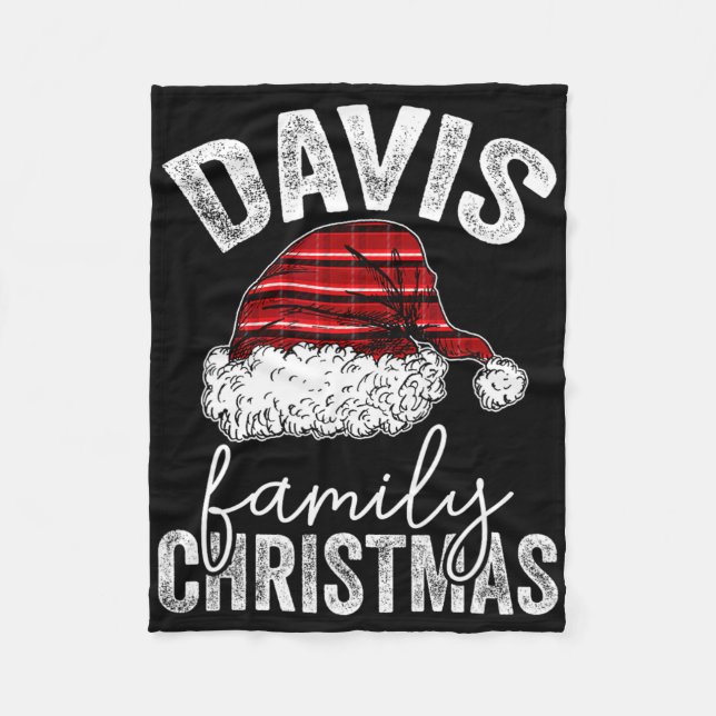 Custom Personalised Matching Family Christmas Davi Fleece Blanket (Front)
