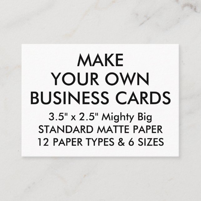 Custom Personalised MATTE 3.5"x2.5" Business Cards (Front)
