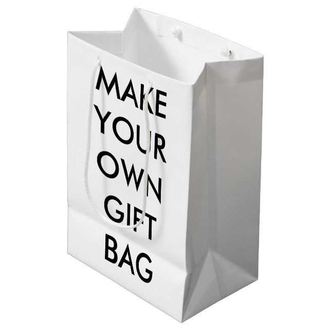 Custom Personalised Medium Glossy Gift Bag (Front Angled)