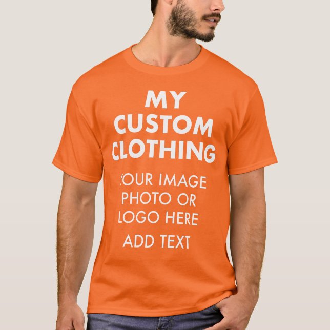 Custom Personalised MEN'S BRIGHT ORANGE T-SHIRT (Front)