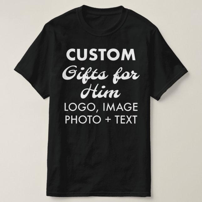 Custom personalised Men's Budget Black T-Shirt (Design Front)
