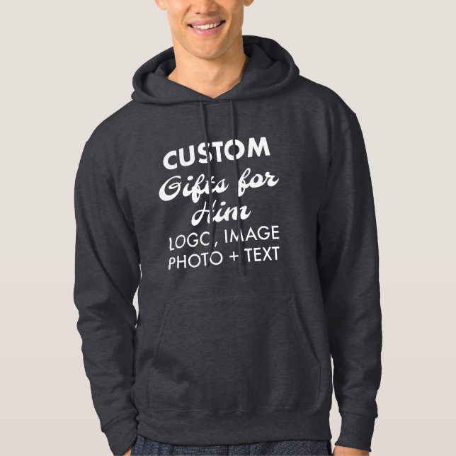 Custom personalised Men's Dark Grey Hoodie (Front)