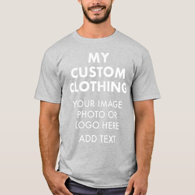 Custom Personalised MEN'S GREY T-SHIRT (Front)