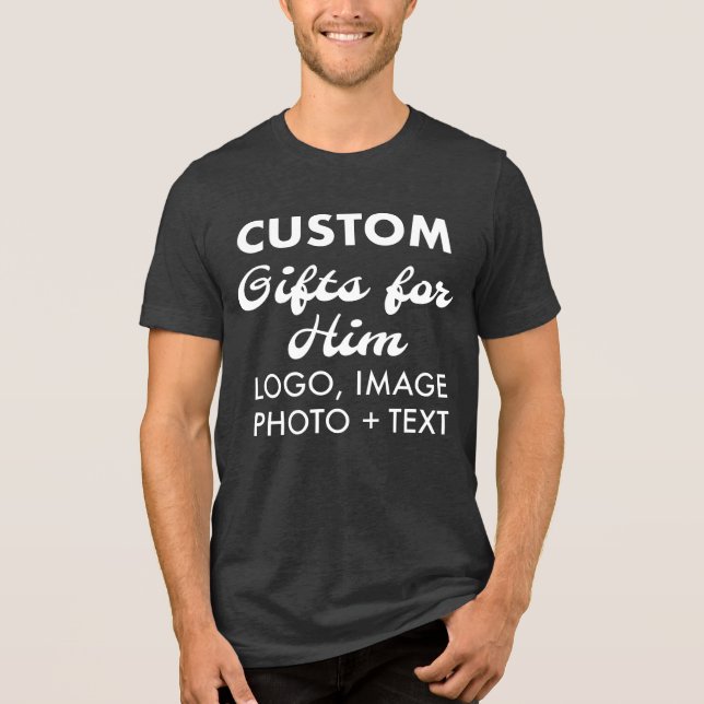 Custom personalised Men's Grey Tri-Blend T-Shirt Tri-Blend Shirt (Front)