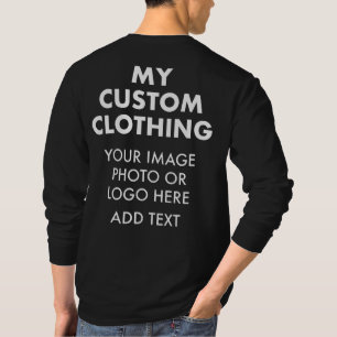 Custom Personalised MEN'S LONG SLEEVE (BLACK) T-Shirt