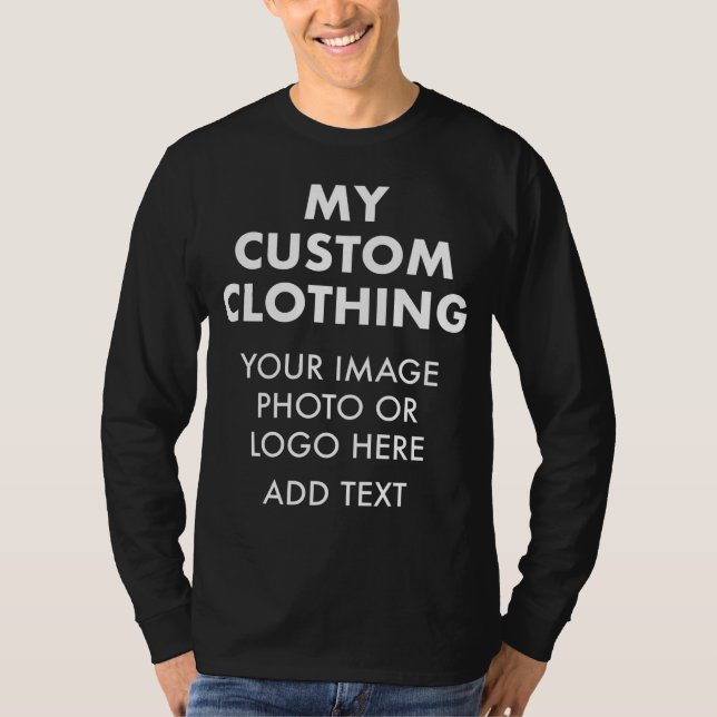 Custom Personalised MEN'S LONG SLEEVE (BLACK) T-Shirt (Front)