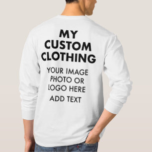 Custom Personalised MEN'S LONG SLEEVE (WHITE) T-Shirt