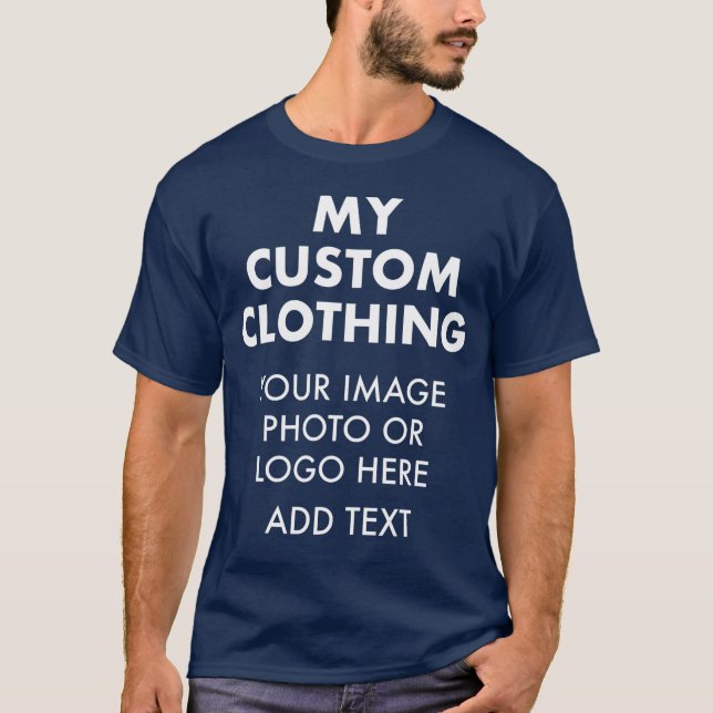 Custom Personalised MEN'S NAVY BLUE T-SHIRT (Front)