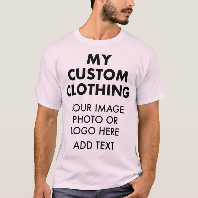 Custom Personalised MEN'S PALE PINK T-SHIRT (Front)