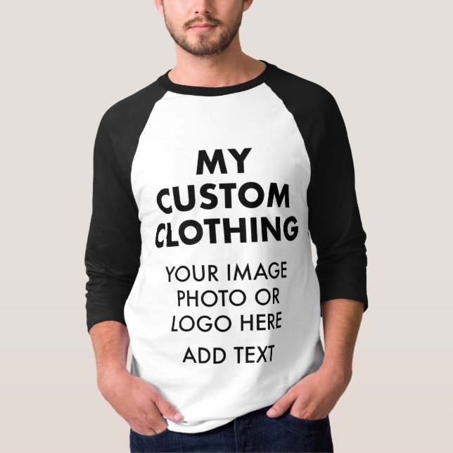 Custom Personalised MEN'S RAGLAN BASEBALL T-SHIRT (Front)