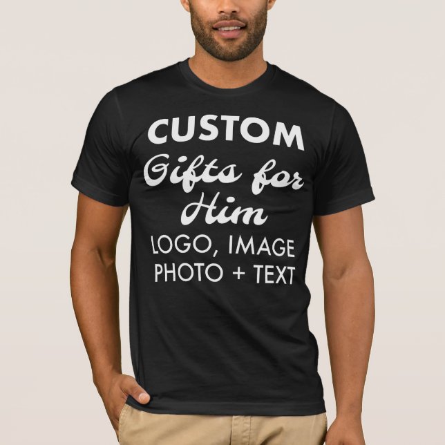 Custom personalised Men's Slim Black T-Shirt (Front)