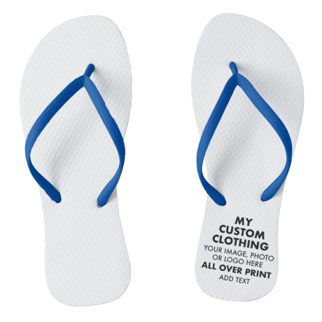 Custom Personalised MEN'S SLIM STRAP FLIP FLOPS (Footbed)