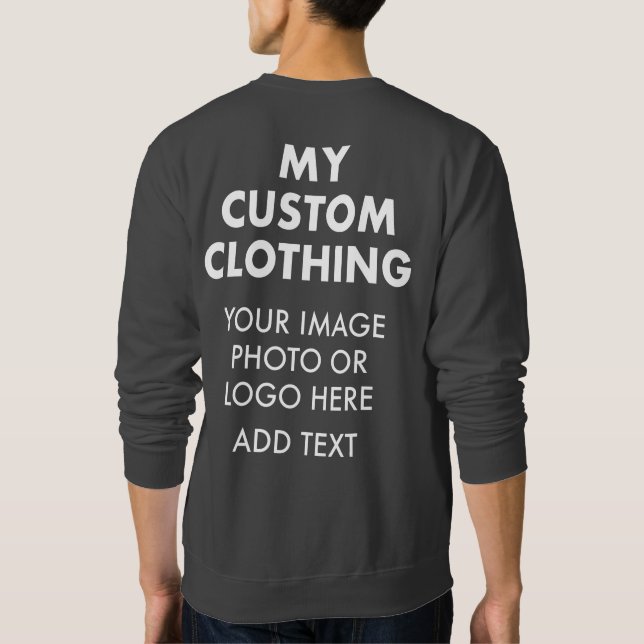 Custom Personalised MEN'S SWEATSHIRT - DARK GREY (Back)
