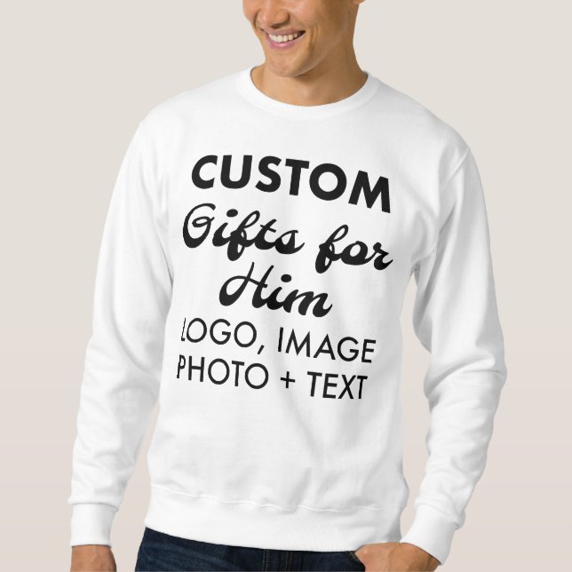 Custom personalised Men's White Sweatshirt (Front)
