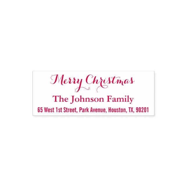 Custom Personalised Merry Christmas Return Address Self-inking Stamp (Design)