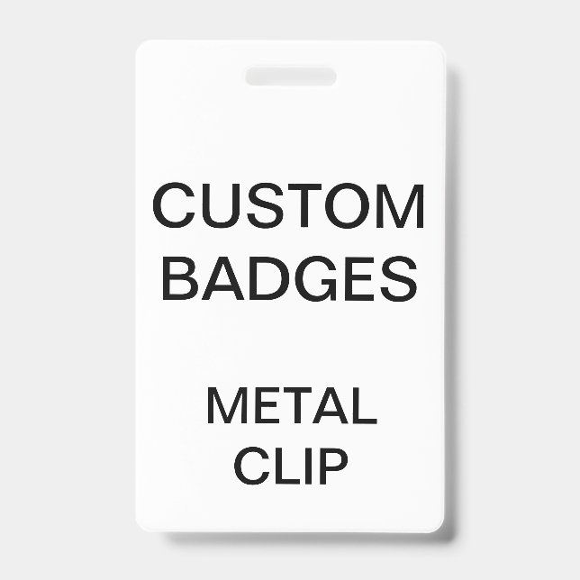 Custom Personalised METAL CLIP BADGE ID Badge (Front)