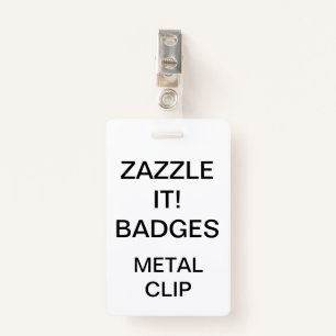 Custom Personalised METAL CLIP BADGE ID Badge