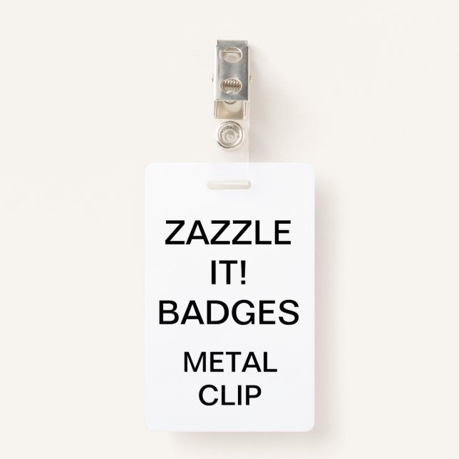 Custom Personalised METAL CLIP BADGE ID Badge (Front with Clip)
