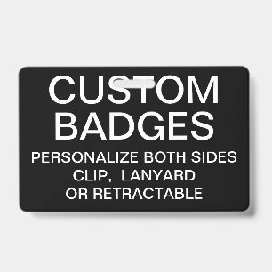 Custom Personalised METAL CLIP BADGE Template ID Badge
