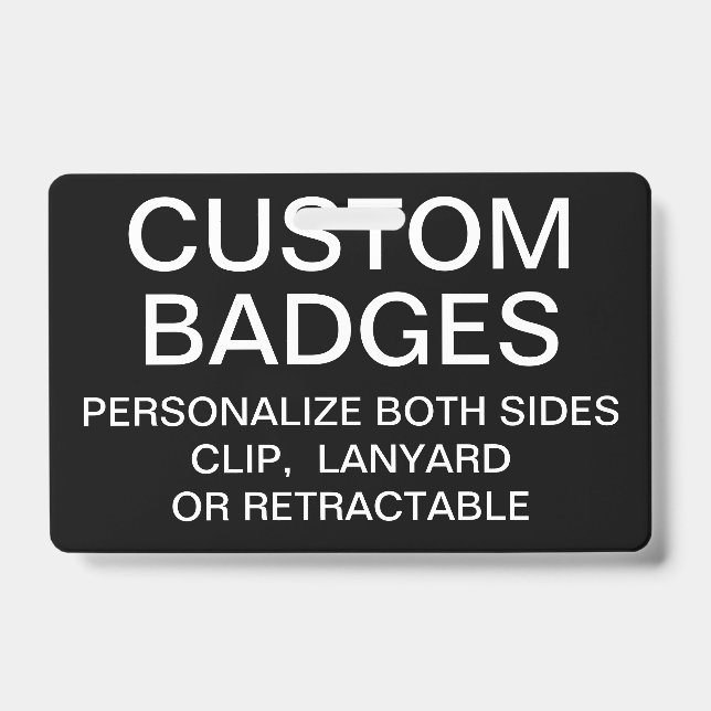Custom Personalised METAL CLIP BADGE Template ID Badge (Front)