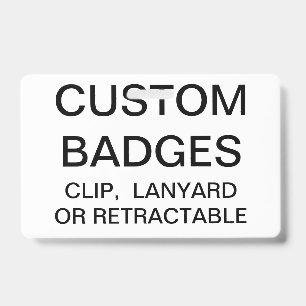 Custom Personalised METAL CLIP BADGE Template ID Badge