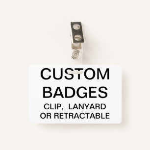 Custom Personalised METAL CLIP BADGE Template ID Badge