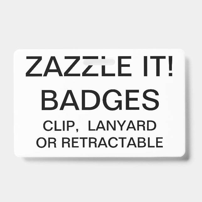 Custom Personalised METAL CLIP BADGE Template ID Badge (Front)