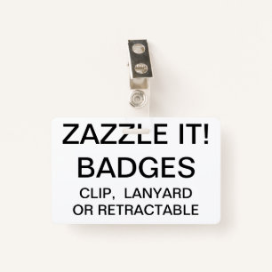 Custom Personalised METAL CLIP BADGE Template ID Badge