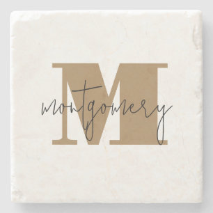 Custom Personalised Monogram Initial Name Stone Coaster