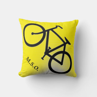 custom personalised Monogram Initials on Bike sign Cushion