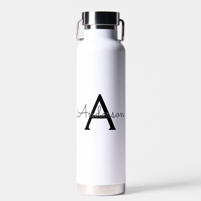 Custom personalised Monogram  Water Bottle (Front)
