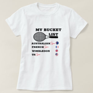Custom Personalised My Bucket List Grand Slam T-Shirt