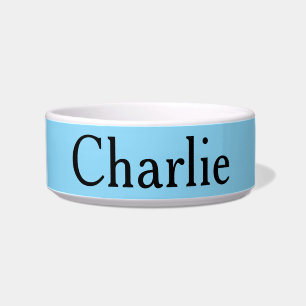 Custom Personalised Name Add Photo Art Light Blue Bowl