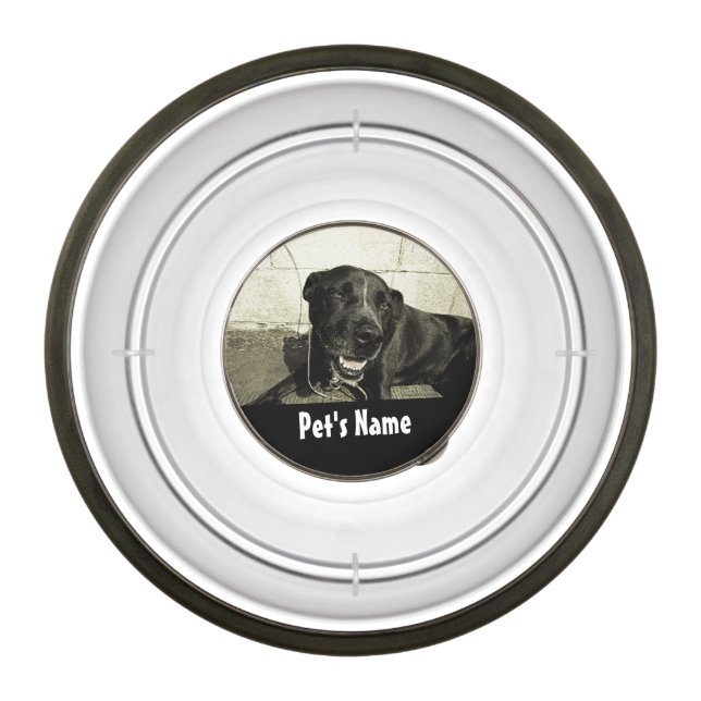 Custom Personalised Name Colour Photo Pet Bowl (Front)