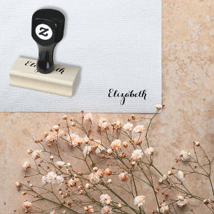 Custom Personalised Name Elegant Stylish Script Rubber Stamp