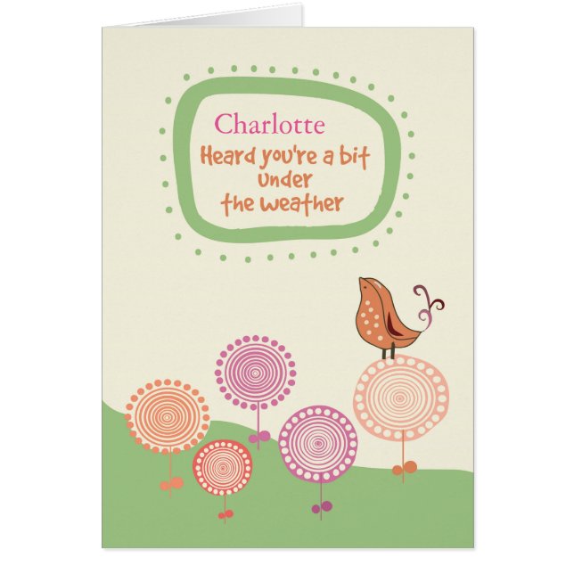 Custom Personalised Name Feel Better Cute Bird on (Front)