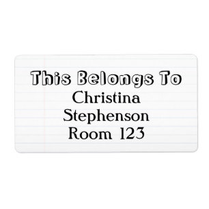 Custom Personalised Name Large Bookplate/School