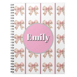 custom & personalised name notebook with bow