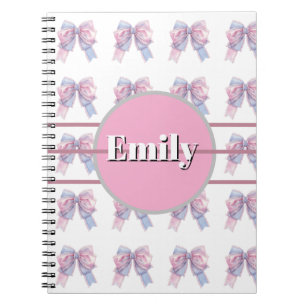 custom & personalised name notebook with bow