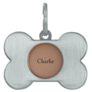 Custom Personalised Name Photo Art Chestnut Brown Pet ID Tag