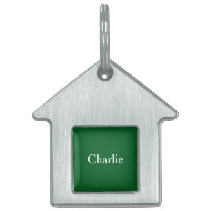 Custom Personalised Name Photo Art Forrest Green Pet ID Tag