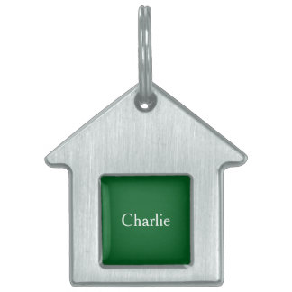 Custom Personalised Name Photo Art Forrest Green Pet ID Tag