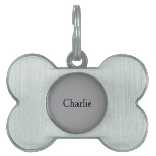Custom Personalised Name Photo Art Grey Pet ID Tag