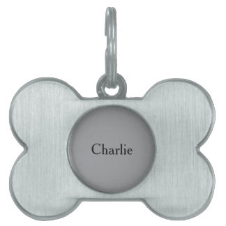 Custom Personalised Name Photo Art Grey Pet ID Tag