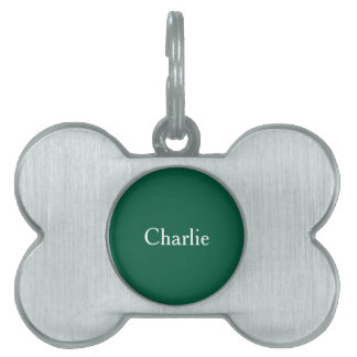 Custom Personalised Name Photo Art Hunter Green Pet ID Tag