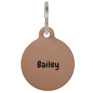 Custom Personalised Name Photo Chestnut Brown Pet Tag